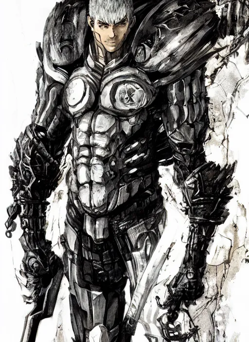 Prompt: a beautiful full body portrait of Guts by Yoji Shinkawa, trending on artstation