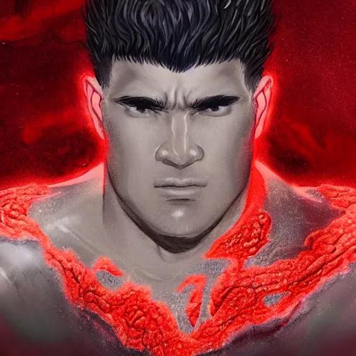 Download wallpapers Guts, artwork, red eyes, warrior, Berserk