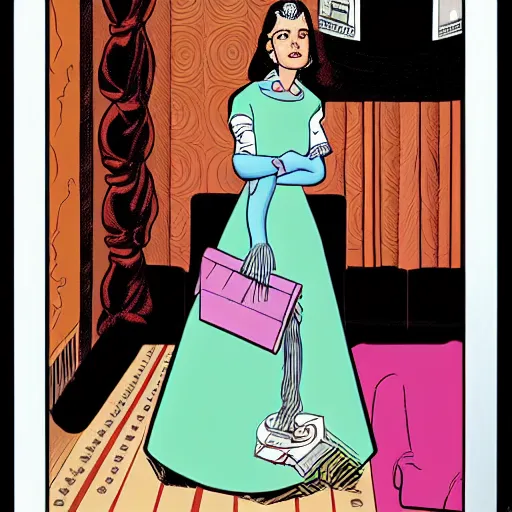 Prompt: portrait of a princess by daniel clowes