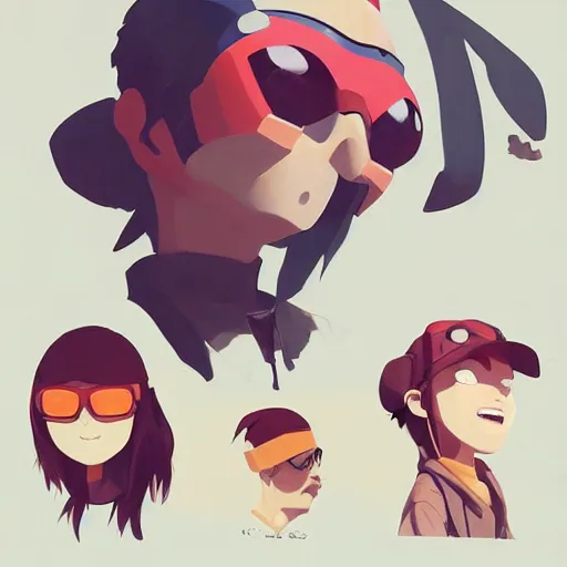 Image similar to face icon stylized minimalist flcl, loftis, cory behance hd by jesper ejsing, by rhads, makoto shinkai and lois van baarle, ilya kuvshinov, rossdraws global illumination