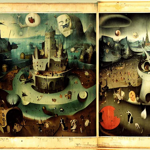 Image similar to the joker, drama, chaos matte painting by hieronymus bosch and zidislaw beksinsky