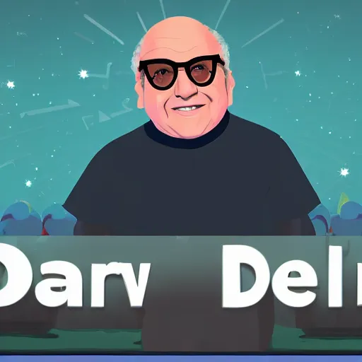 Image similar to Danny Devito in Kurzgesagt, 4k HDR