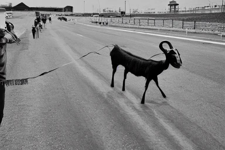 Image similar to The kilometer long, stringy goat, Guinness Book of World Records holder, photograph