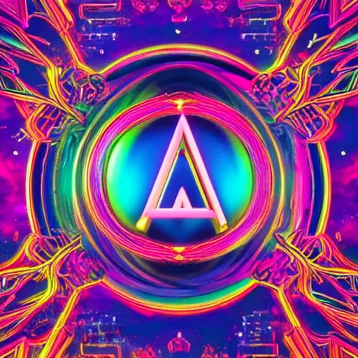 Image similar to a and w vaporwave logo, colorful, digital art, cosmic, 3 d high definition, trending on art station, photorealistic, high resolution, 8 k, octane, hyper detailed, insane details, intricate, elite, ornate, elegant trend, highly detailed and intricate, sharp focus, photography, unreal engine