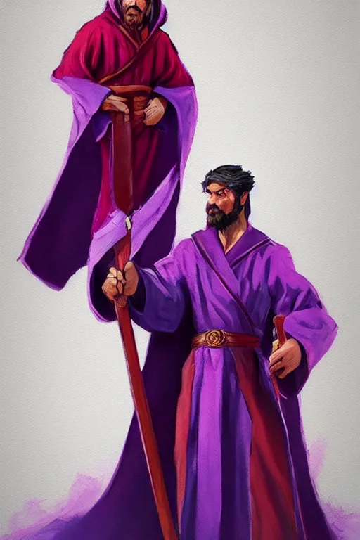 Image similar to king with a purple and scarlet robe, artstation