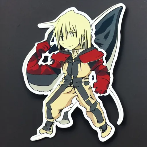 Image similar to die cut sticker, full metal alchemist al and alphons, splatter paint