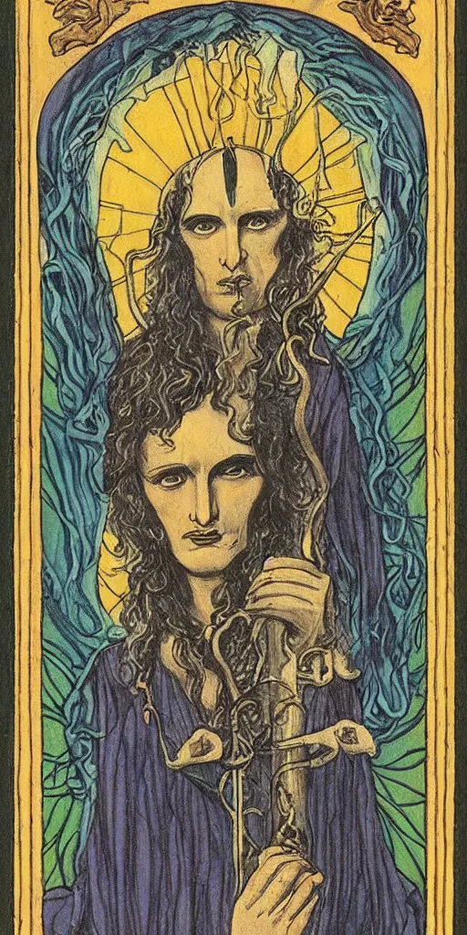 Prompt: temperance tarot card by austin osman spare