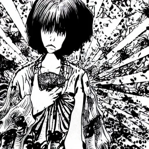 Prompt: a horror movie in a junji ito art style, horror manga, ultra detailed, ink