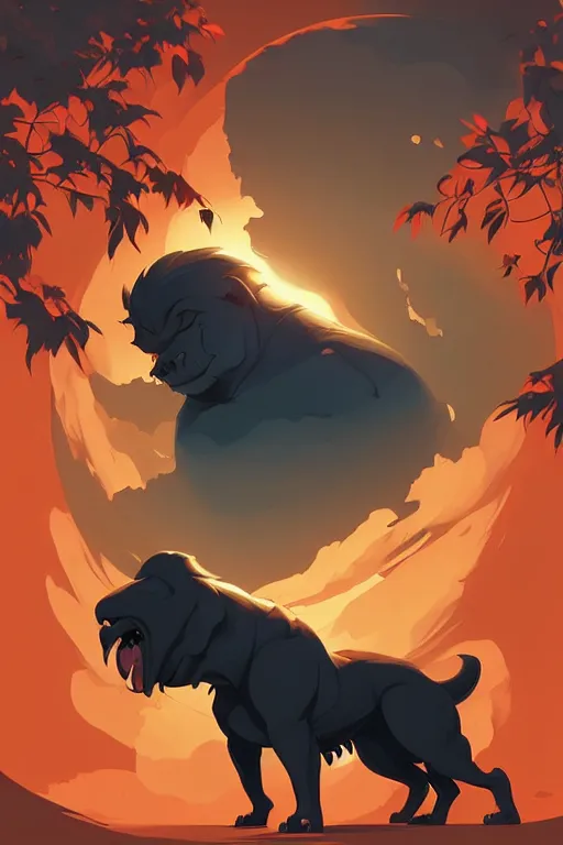 Image similar to monster dog, big, smooth, centered, solid bacgkround, median photoshop filter cutout vector behance, hd by artgerm, jesper ejsing, by rhads, makoto shinkai and lois van baarle, ilya kuvshinov, rossdraws, illustration, art by ilya kuvshinov and gustav klimt