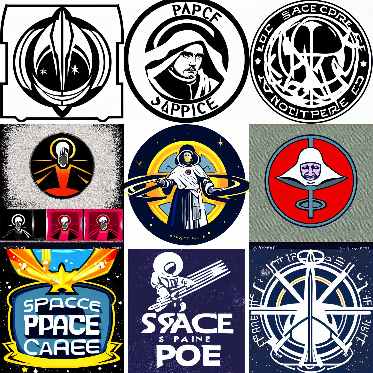 Prompt: space pope logo, vector