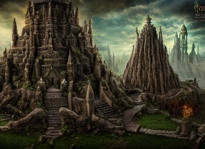 the white city of minas tirith in gondor, middle -, Stable Diffusion