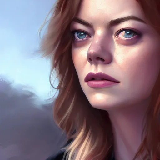 Prompt: portrait of emma stone ,digital art,photorealistoc,art by greg rutkowski,hyperdetailed,western comic style,comic,comic style,sharp lineart,professional lighting,deviantart,artstation,trevor henderson,rossdtaws,cinematic,dramatic