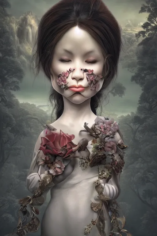 Image similar to a portrait of a character in a scenic environment by Natalie Shau and Naoto Hattori,trending on artstation, artstationHD, artstationHQ, unreal engine, 4k, 8k