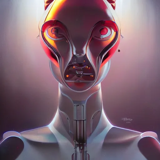 Image similar to scifi futurism automaton minimalism chrome by peter mohrbacher art Hajime Sorayama airbrush hyperrealism model abstract shatter