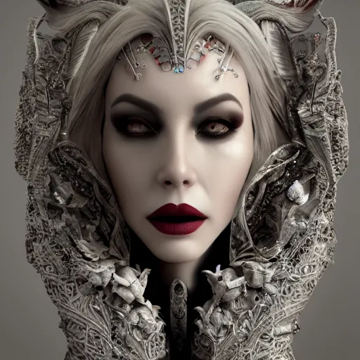 Image similar to the vampire queen, 4 k, intricate detailed, jaw dropping, gorgeous, surreal, octane render