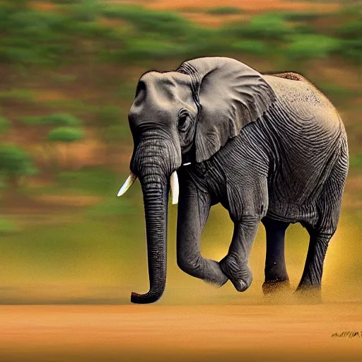 Prompt: elephant by giang dinh