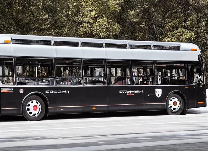Prompt: a bus designed by Porsche