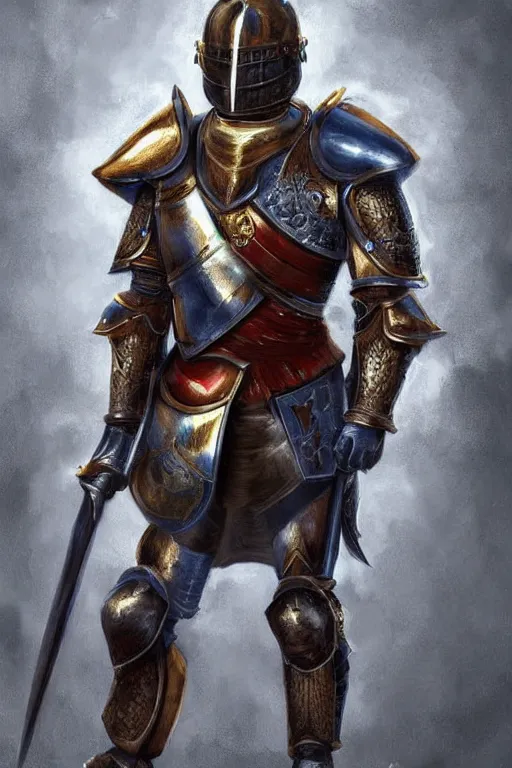 Prompt: emmanuel macron wearing knights armour, highly detailed, digital art, sharp focus, trending on art station