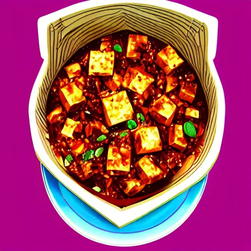 Image similar to mapo tofu, hyperpop aesthetics, album concept art,