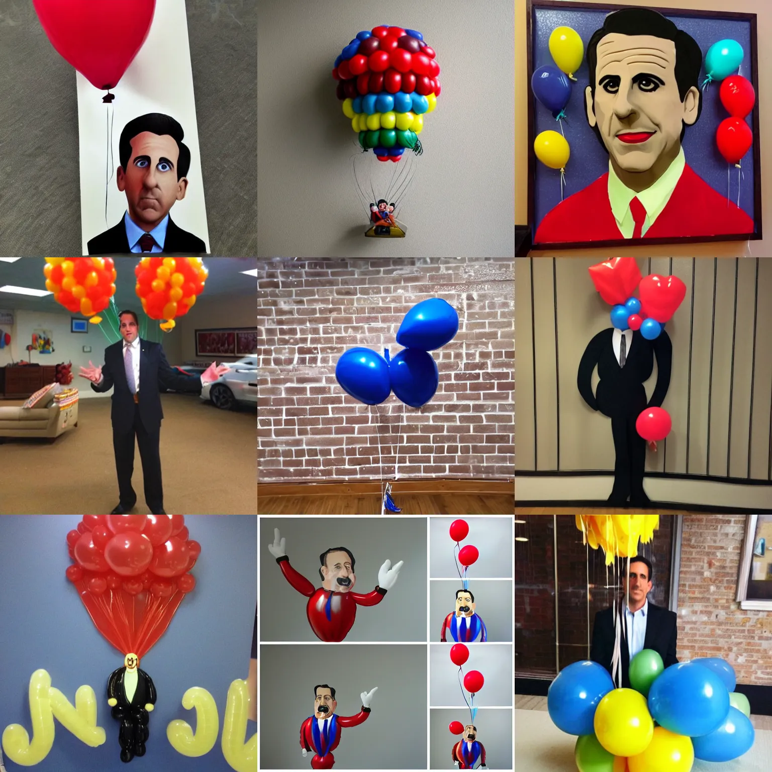 Prompt: balloon art of michael scott