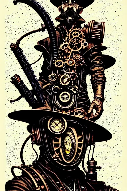 Prompt: steampunk wizard, high details, intricately detailed, by vincent di fate, inking, 3 color screen print, masterpiece, trending on artstation,, sharp, details, hyper - detailed, hd, 4 k, 8 k