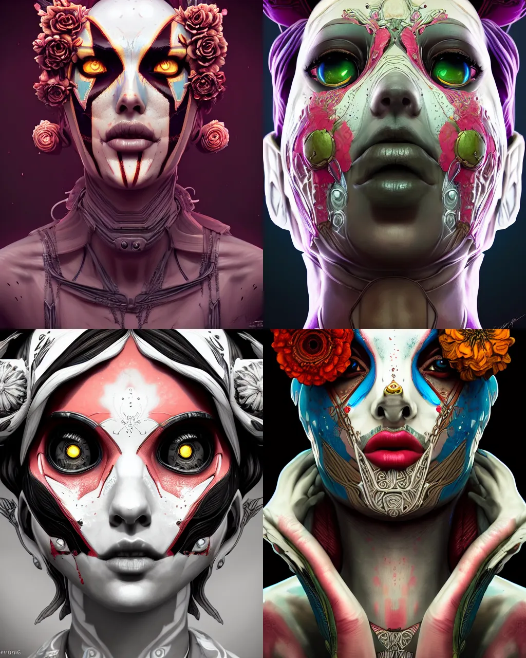 Prompt: symmetry!! portrait of floral! borderlands 3 psycho, intricate, elegant, highly detailed, digital painting, artstation, concept art, smooth, sharp focus, illustration, art by cedric peyravernay, 8 k, masterpiece, realistic eyes