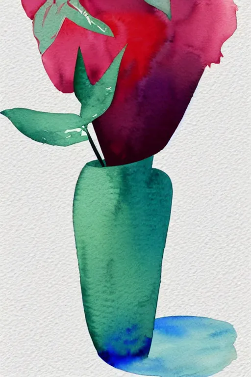 Image similar to minimalist watercolor art of a vase, illustration, vector art