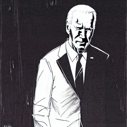 Image similar to Joe Biden looking sinister, by Tsutomu Nihei, highly detailed