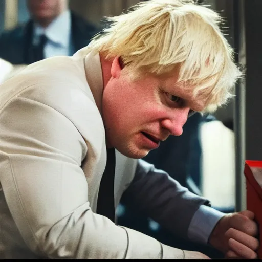 Image similar to movie scene of boris johnson as kgb agent, photorealistic, highly detailed 8 k