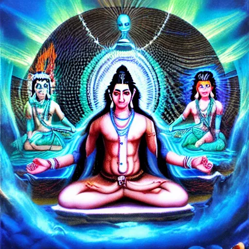 Image similar to lord shiva creating the multiverse, fantasy artwork