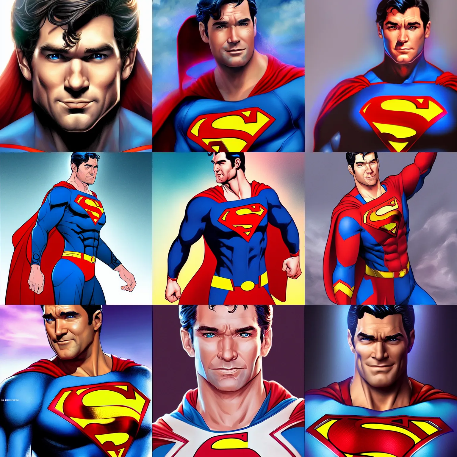 a beautiful artwork of Antony Starr as superman by Stable Diffusion