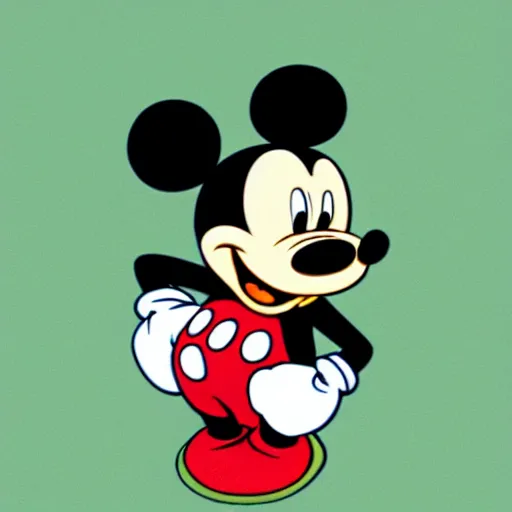 Prompt: Mickey Mouse smoking a big joint. He's stoned. His eyes are bloodshot.