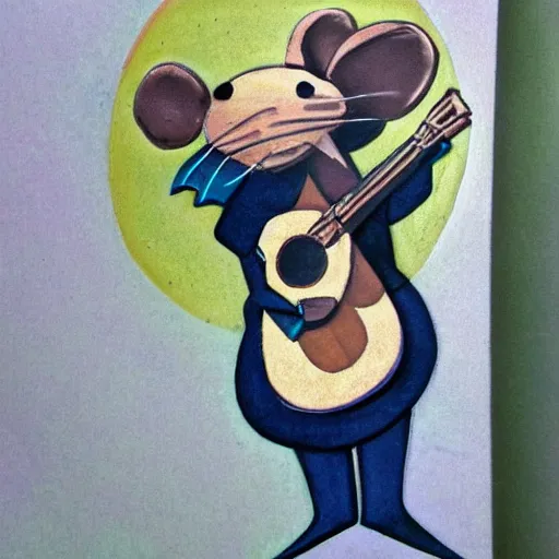 Prompt: spanish mouse with a guitar