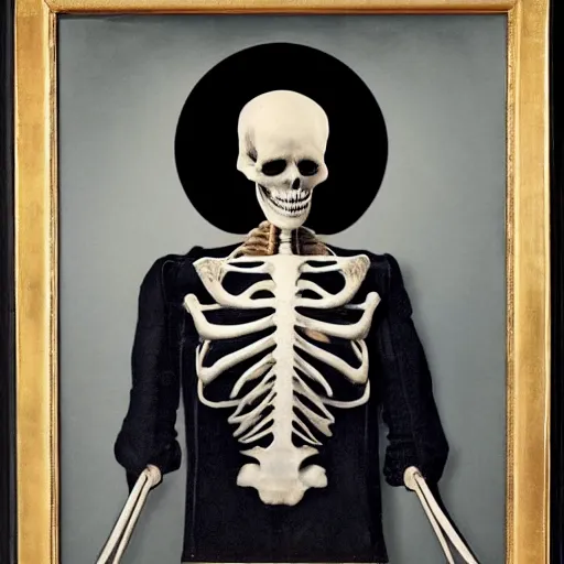 Image similar to a skeleton president, american, portrait, epic, skeleton, president