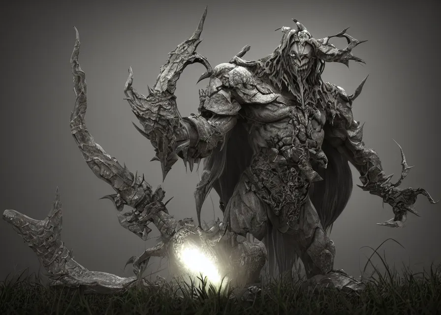 Image similar to Morgoth, Bloom, CG Render, Atmosperic Lighting, dark