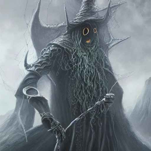 Prompt: spider witch , elden ring boss, matte painting, detailed, elden ring, oil on canvas