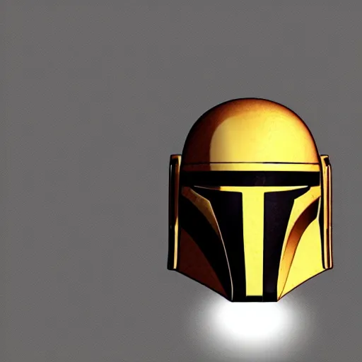 Prompt: Rejected the mandalorian helmet designs, product lighting