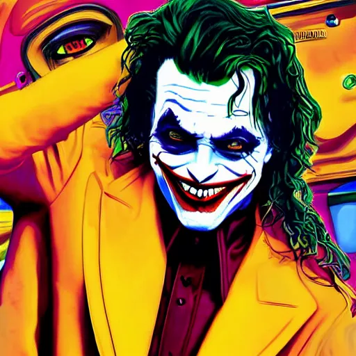 Image similar to playboi carti as the joker digital art 4 k the detailed super realistic