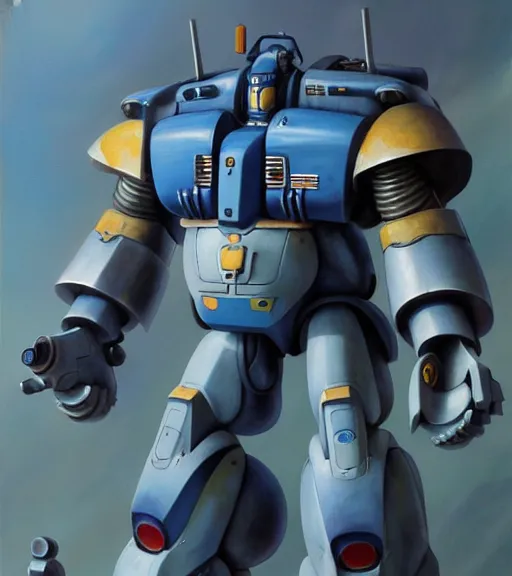 Prompt: scifi painting of gouf mobile suit by dariusz zawadzki, kenneth blom, mental alchemy, james jean, pablo amaringo, naudline pierre, contemporary art, sleek