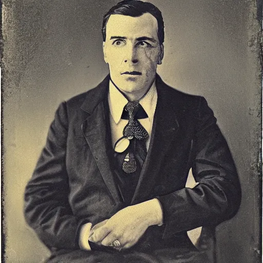 Image similar to a painting of a man in a suit and tie, a character portrait by james montgomery flagg, reddit contest winner, american romanticism, character, american propaganda, ambrotype