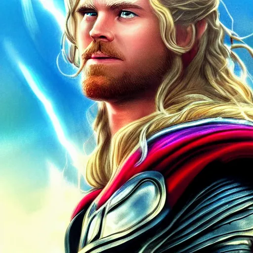 Prompt: thor as a beautiful Greek goddess in the sky, highly detailed, sexy look, detailed face, digital art, trending on artstation