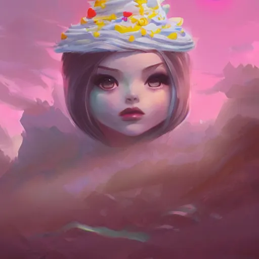 Prompt: cupcake, matte painting by ross tran, artstation