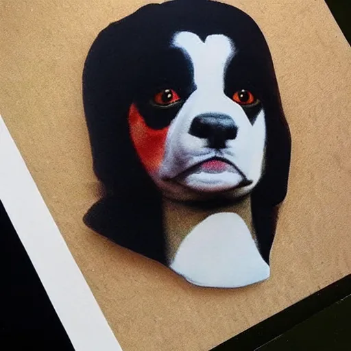 Image similar to Michael Jackson’s face on a dog body