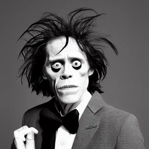 Image similar to willem dafoe by tim burton