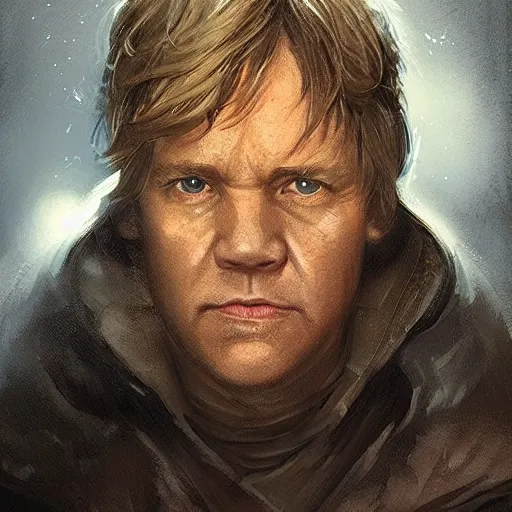 Image similar to portrait of a man by Greg Rutkowski, Commander Luke Skywalker from Star Wars Expanded Universe, he is about 60 years old, wearing tactical gear of the Galactic Alliance, highly detailed portrait, digital painting, artstation, concept art, smooth, sharp foccus ilustration, Artstation HQ