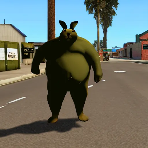 Image similar to big chungus rabbit in gta san andreas