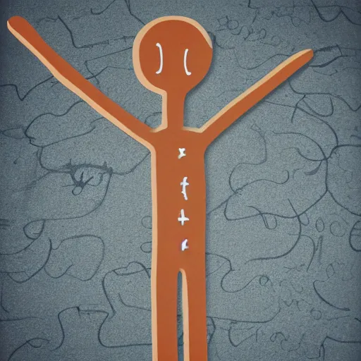 Image similar to a realistic stickman