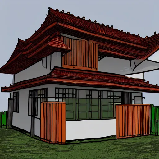 Image similar to House in the style of Yukio Miyamoto