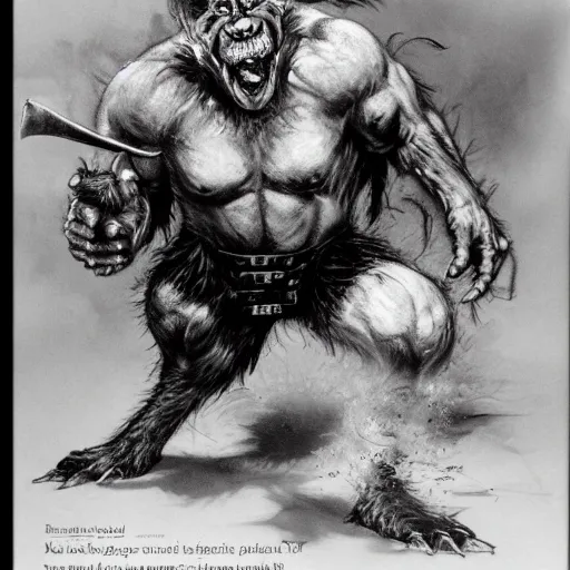 Prompt: raging bugbear wayne reynolds