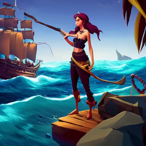 Image similar to jack the pirate mermaid on sea of thieves game avatar hero, behance hd by jesper ejsing, by rhads, makoto shinkai and lois van baarle, ilya kuvshinov, rossdraws global illumination, illustration, art by ilya kuvshinov and gustav klimt